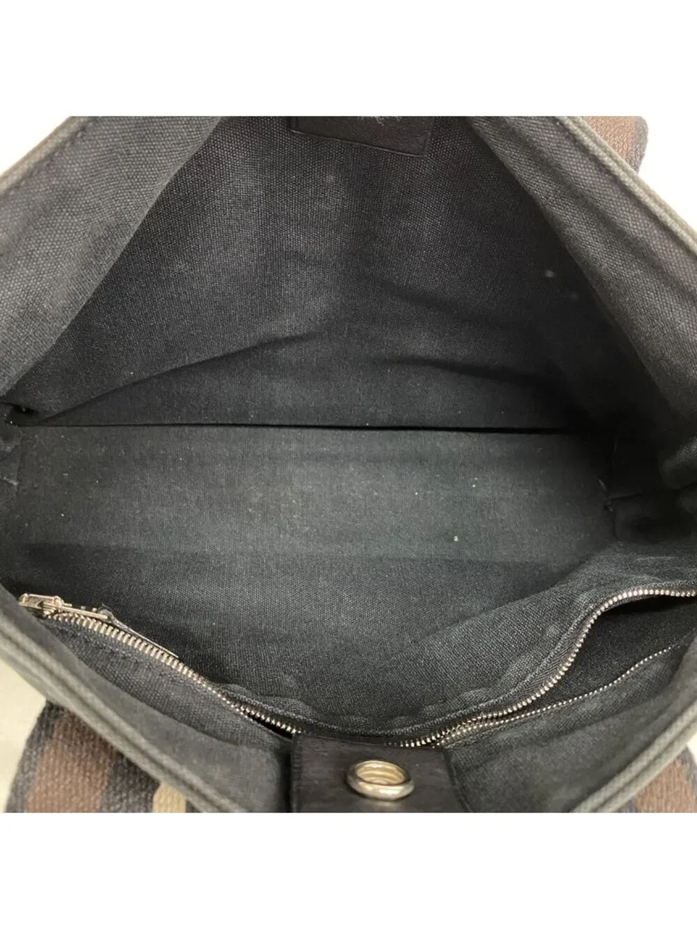 Hermes Tote Troca Horizontal PM Canvas Black Silver